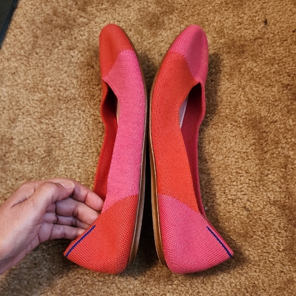Rothy's X Marta Ferri Flats Flame Azalea Colorblock Especial Edition Retired - Picture 10 of 15